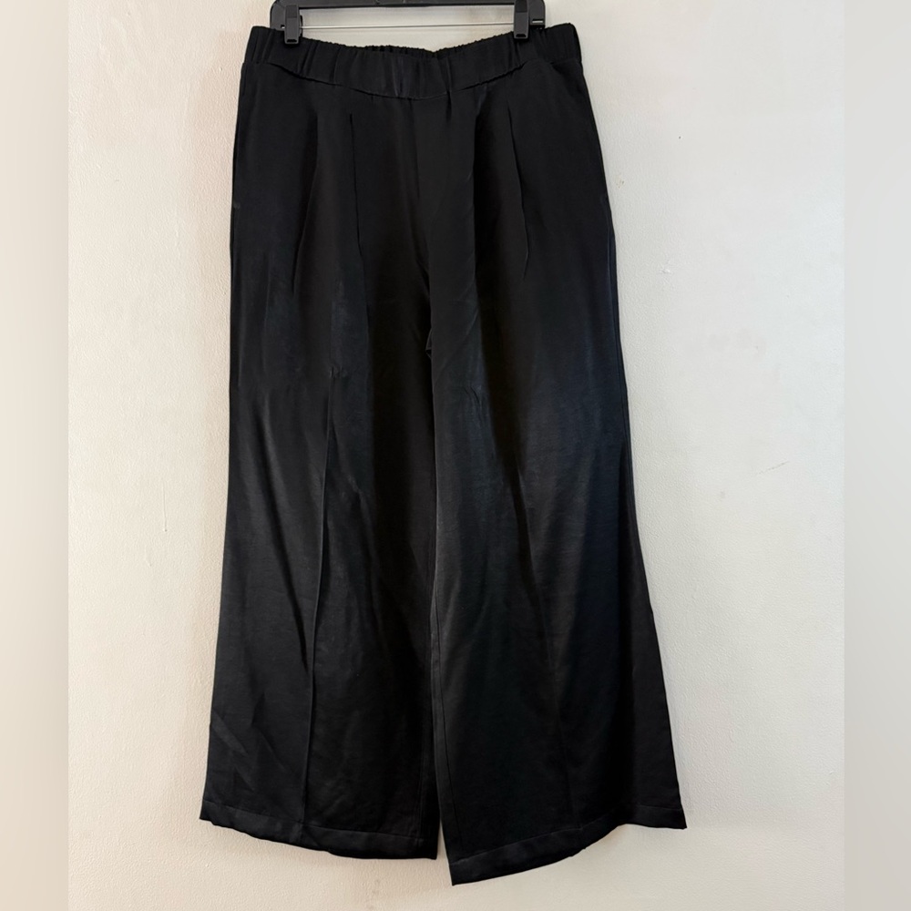 Me by Jennie Garth Black Wide Leg Pants Elastic Waist - Size PL